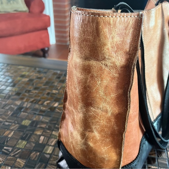 Patricia Nash Brown and Black Leather Tote - Picture 6 of 14